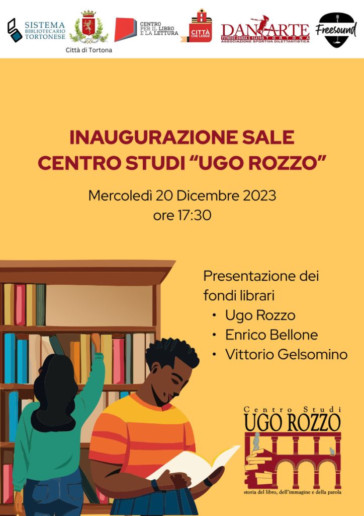 Inaugurazione Centro Studi "Ugo Rozzo" - locandina a colori