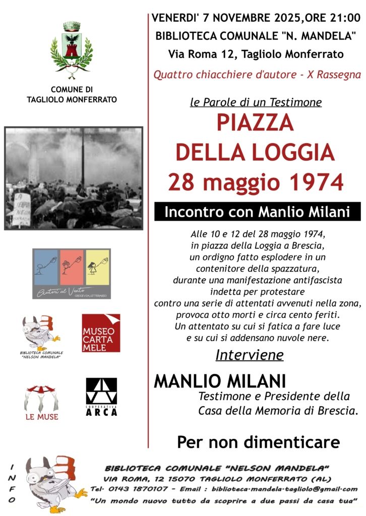 Manlio Milani a Tagliolo Monferrato - locandina