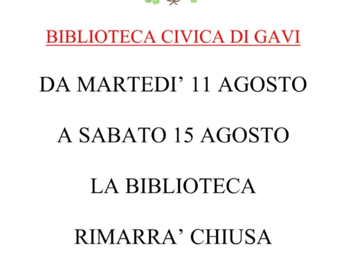 Pausa estiva biblioteca Gavi